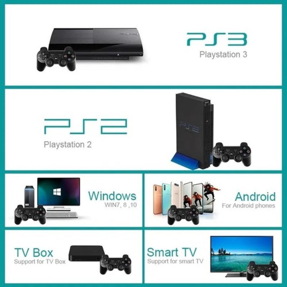Concord 6ın1 Pc Gamepad Kablosuz Titreşimli Oyun Kolu Ps2/ps3/pc/smart Phone/tv Box Uyumlu