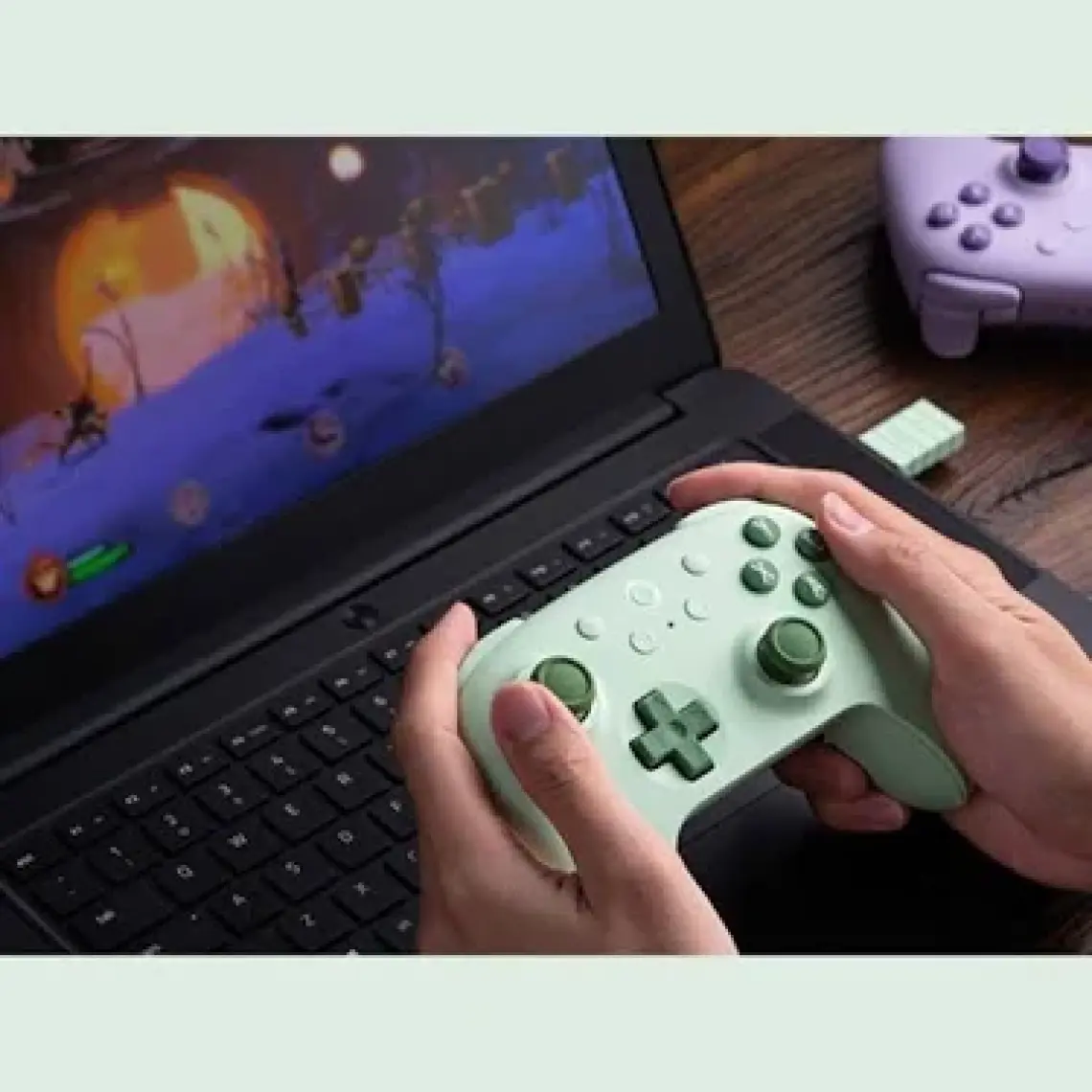 8bitdo Ultimate 2c Kablosuz 2.4g Oyun Kolu Pc Android Hall Effect Joystick Pastel Yeşil
