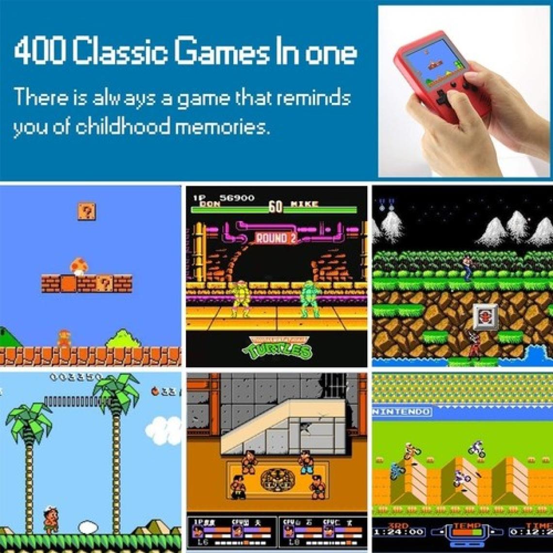 Gameboxtaşınabilir Video Oyun Konsolu 3" 400 Oyunlu Mini Atari Gameboy 2 Oyunculu