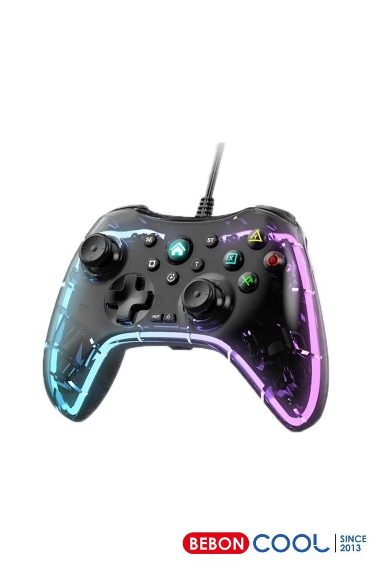 Beboncool S03 Pc/android Telefon/tablet/tv Box/ps4/switch Uyumlu Rgb Işıklı Kablolu Joystick Gamepad