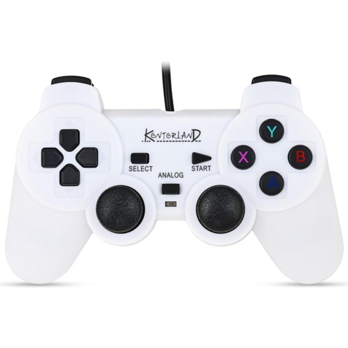 Kontorland Kablolu Pc Gamepad – D-Input & X-Input Destekli Titreşimli USB Oyun Kolu Beyaz