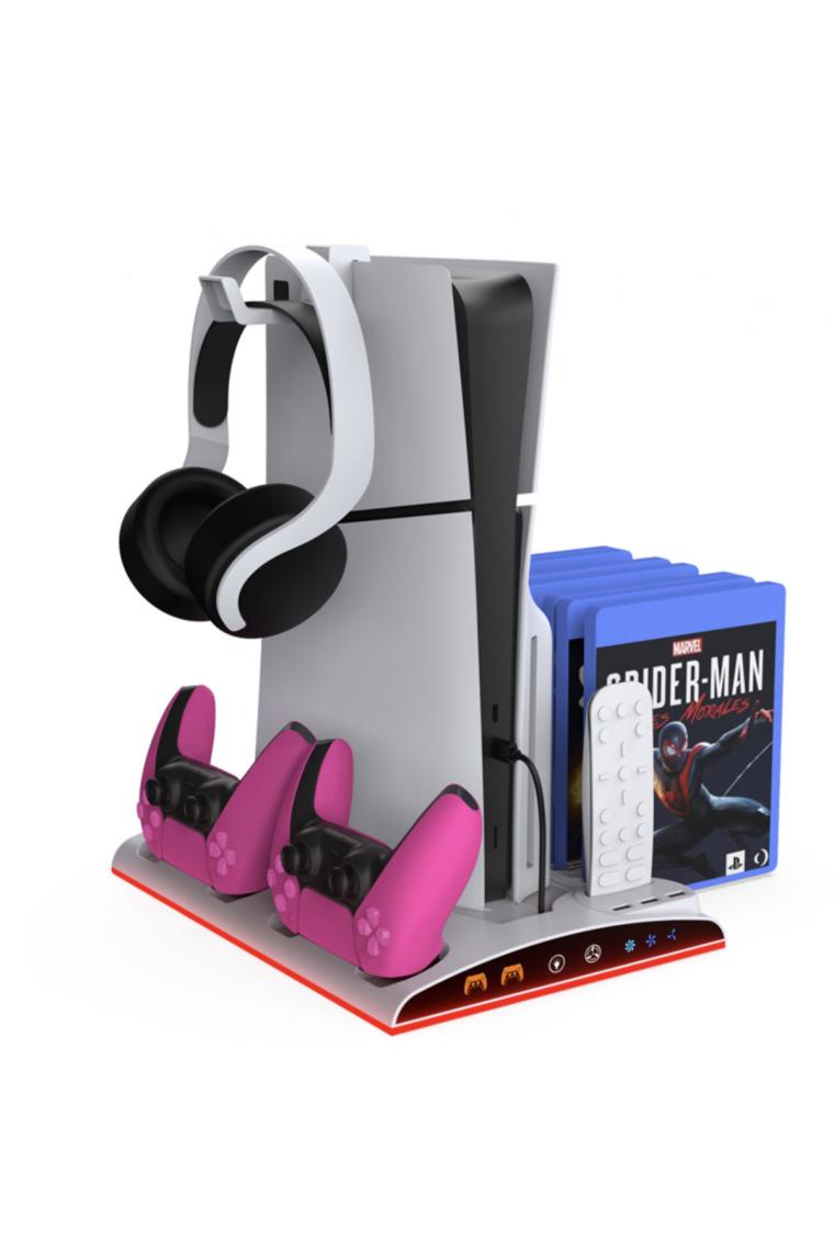 Hobimtek PS5 için Soğutucu Organizatör PS5 Slim ve Tüm PS5 Modeller ile Uyumlu RGB Soğutma ve Şarj Ünitesi
