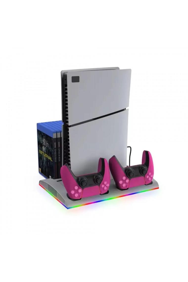 Hobimtek PS5 için Soğutucu Organizatör PS5 Slim ve Tüm PS5 Modeller ile Uyumlu RGB Soğutma ve Şarj Ünitesi