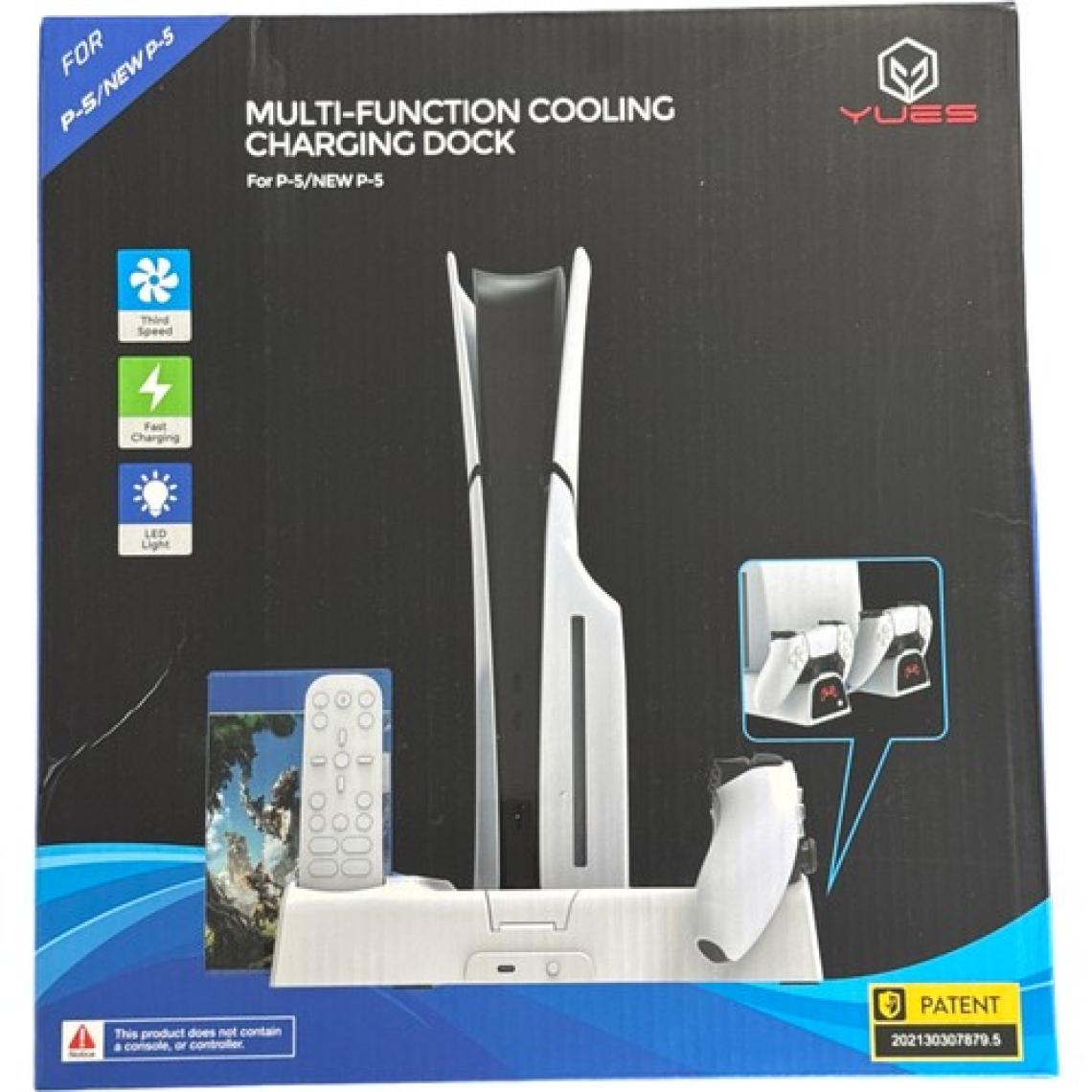 Yues PS5 Fonksiyonel Stand | PS5 Slim & Digital Uyumlu Fanlı Şarj Standı, Kumanda ve Oyun Standı