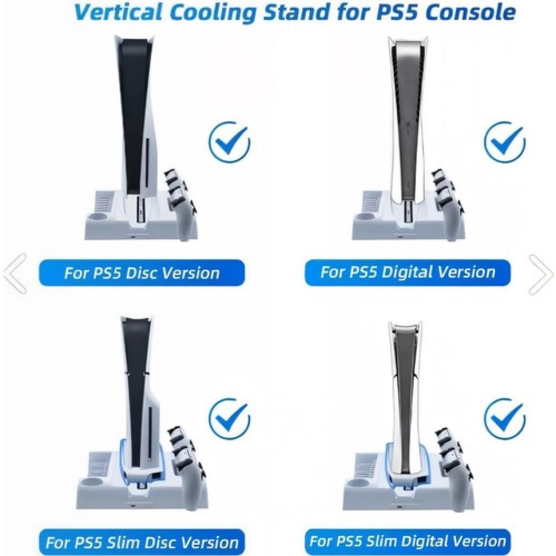 Yues PS5 Fonksiyonel Stand | PS5 Slim & Digital Uyumlu Fanlı Şarj Standı, Kumanda ve Oyun Standı