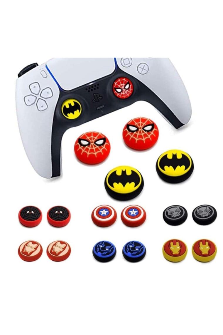 Cafele Desenli Sony Ps5/ps4/ps3 Analog Koruyucu Silikon Pad-Kaptan Amerika