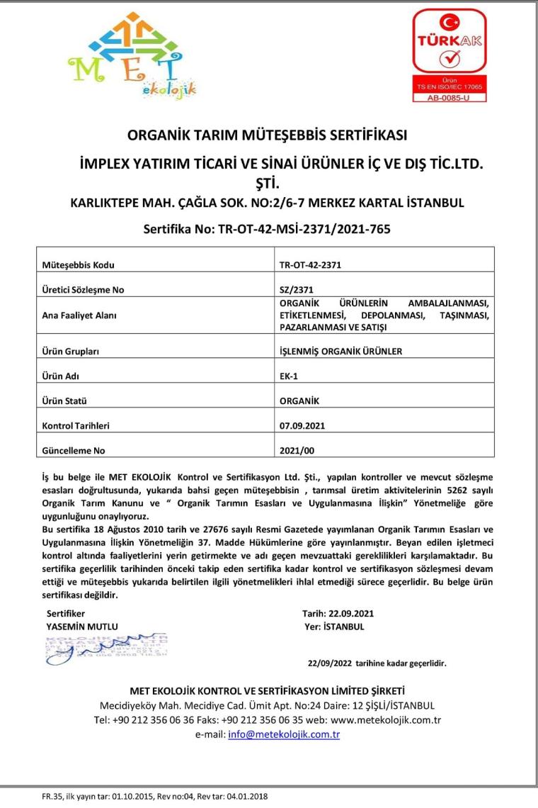 Organik Siyez Unu 1000gr
