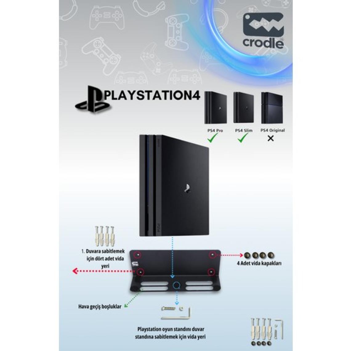 Deer Home Playstation 4 Duvar Standı Yerden Tasarruf Rahat Hava Akışı Gaming Aksesuar Konsol Tutacağı