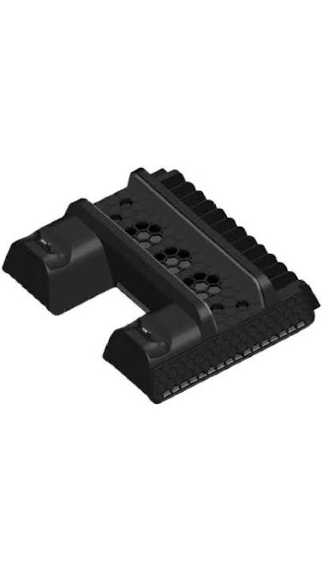 YUES PS4 Çok Fonksiyonlu Stand – Fanlı Soğutma + Çift Şarj Yuvası + Oyun Organizeri, PS4 Fat/Slim/Pro Uyumlu
