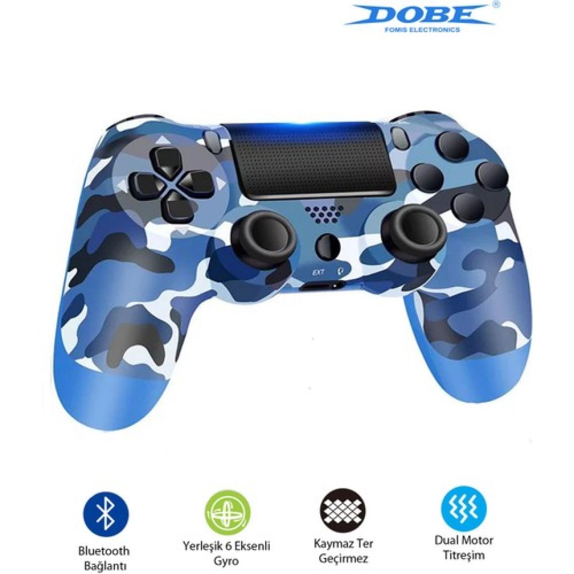 Dobe Ps4-Pc-Android Box-Android-Ios Telefon Tablet Uyumlu Titreşimli Bluetooth Oyun Kolu