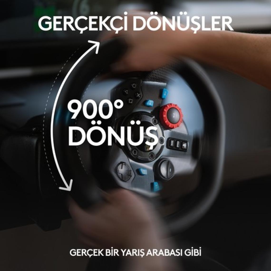 Logitech G G29 PS5, PS4 ve PC ile Uyumlu Driving Force Yarış Direksiyonu - Siyah