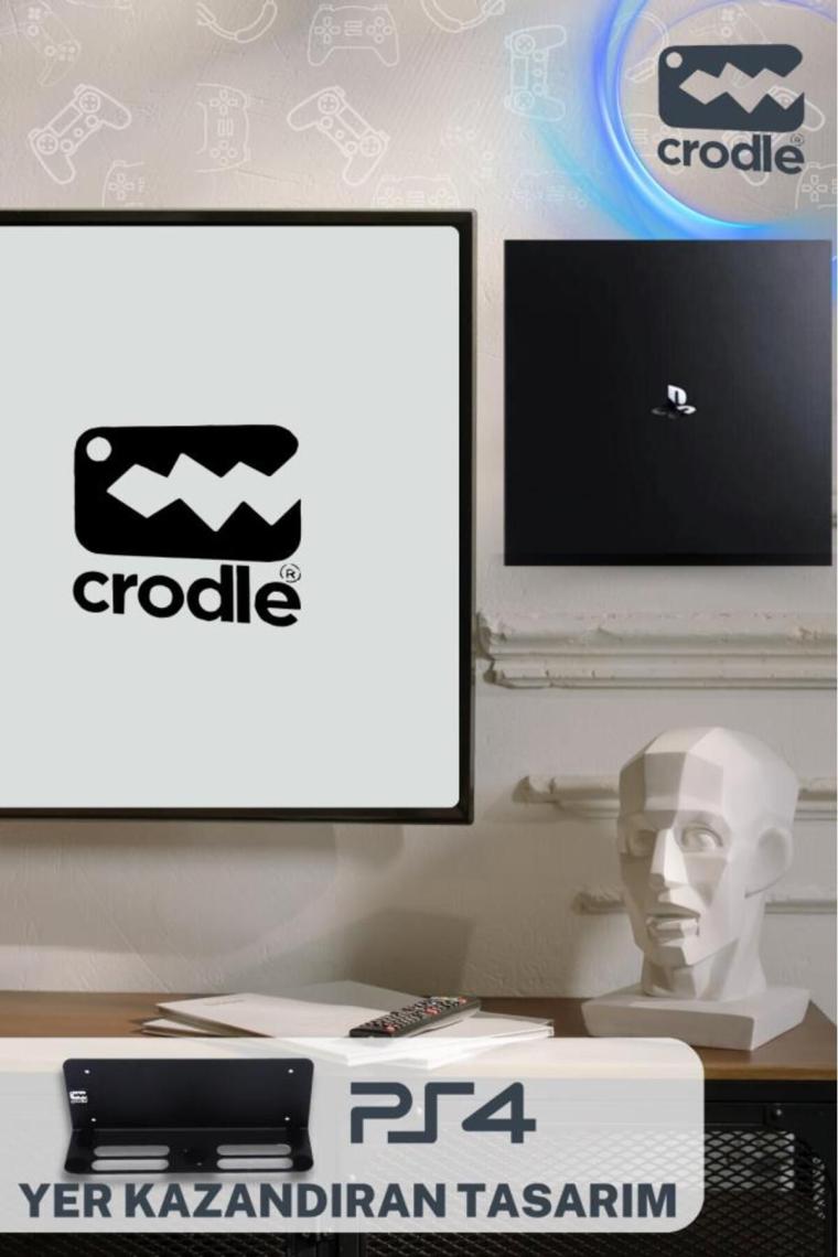 Crodle Playstation 4 Duvar Standı Yerden Tasarruf Rahat Hava Akışı Gaming Aksesuar Konsol Tutacağı