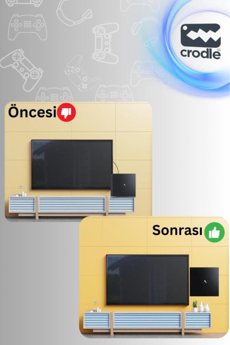 Crodle Playstation 4 Duvar Standı Yerden Tasarruf Rahat Hava Akışı Gaming Aksesuar Konsol Tutacağı