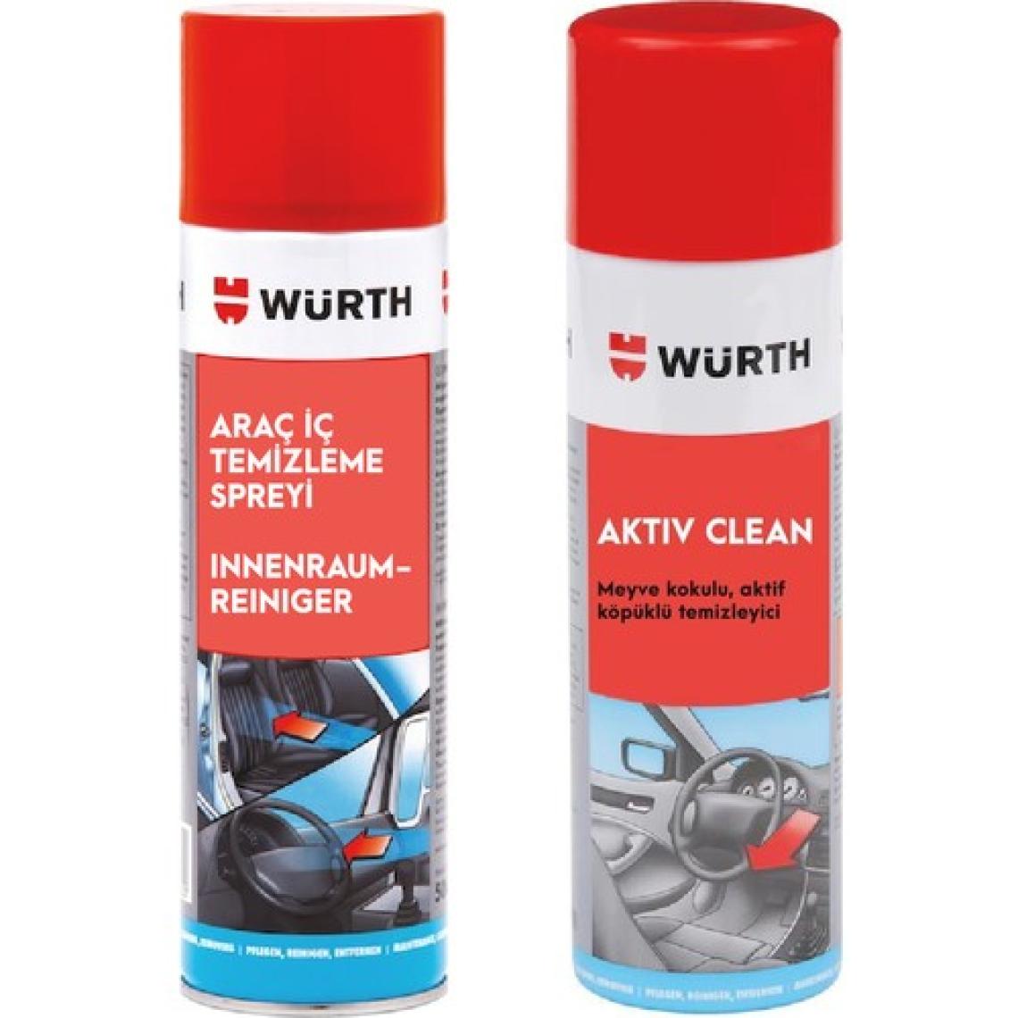 Würth Aktif Temizleme Köpüğü 500ML + Araç Içi Bakım Spreyi 500 ml