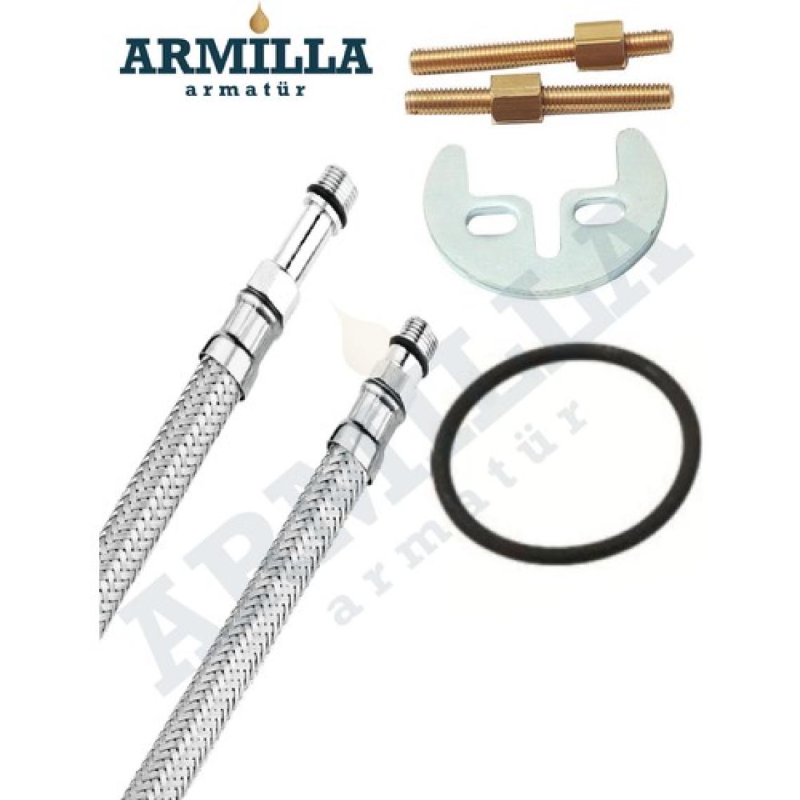 Armilla Armatür 360 Derece Hareketli Başlıklı Siyah Krom Mix Kuğu Banyo Lavabo Musluğu Çeşmesi Bataryası