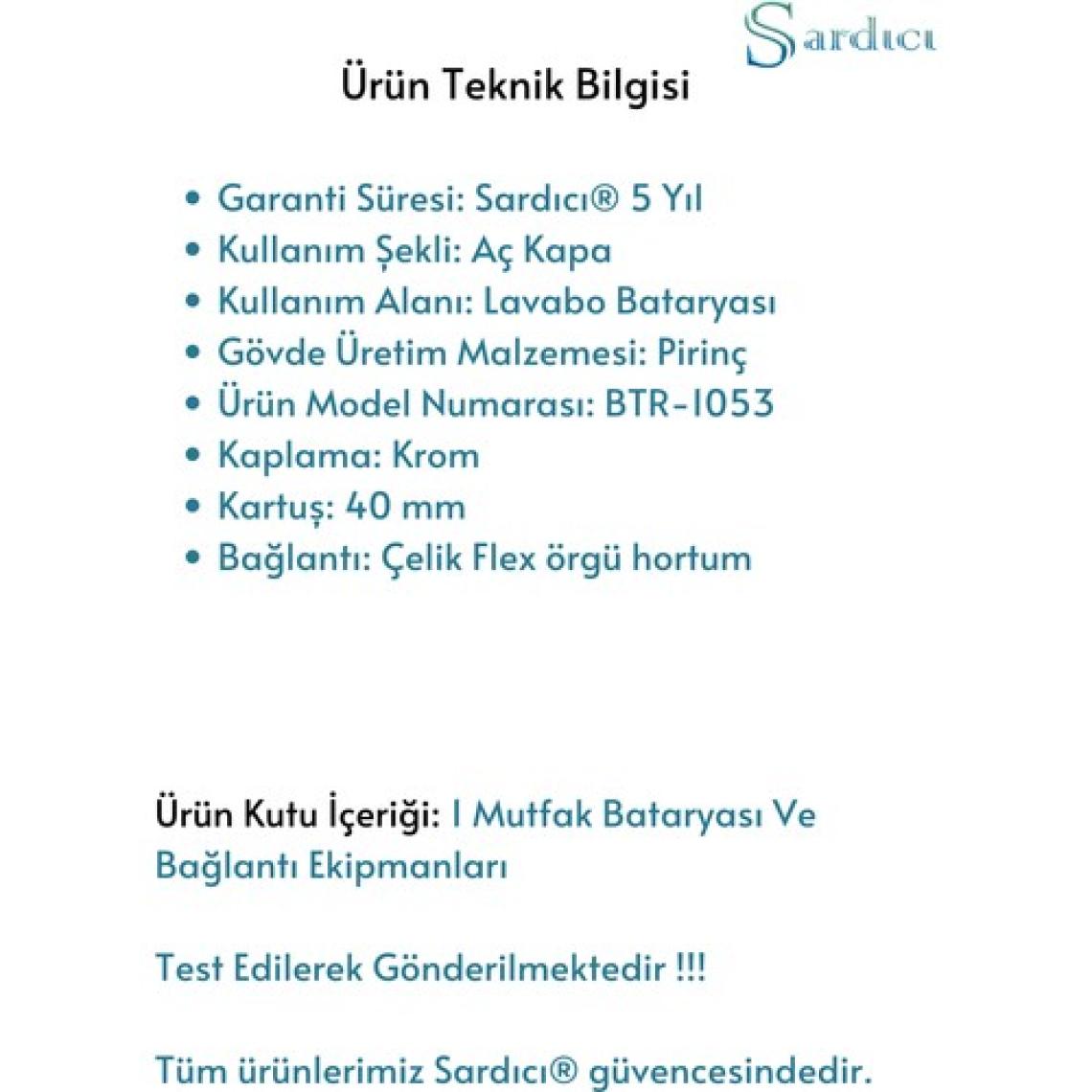 Sardıcı Lavabo Bataryası Sıcak Soğuk Çift Su Girişli Banyo Bataryası