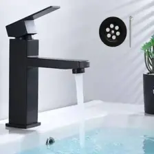 FAWER Faucet & Shower Siyah Lavabo Bataryası Kare - 602B