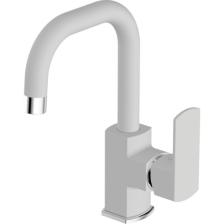 Bien Salvo Kuğu Borulu Lavabo Bataryası  İpeksi Mat Beyaz