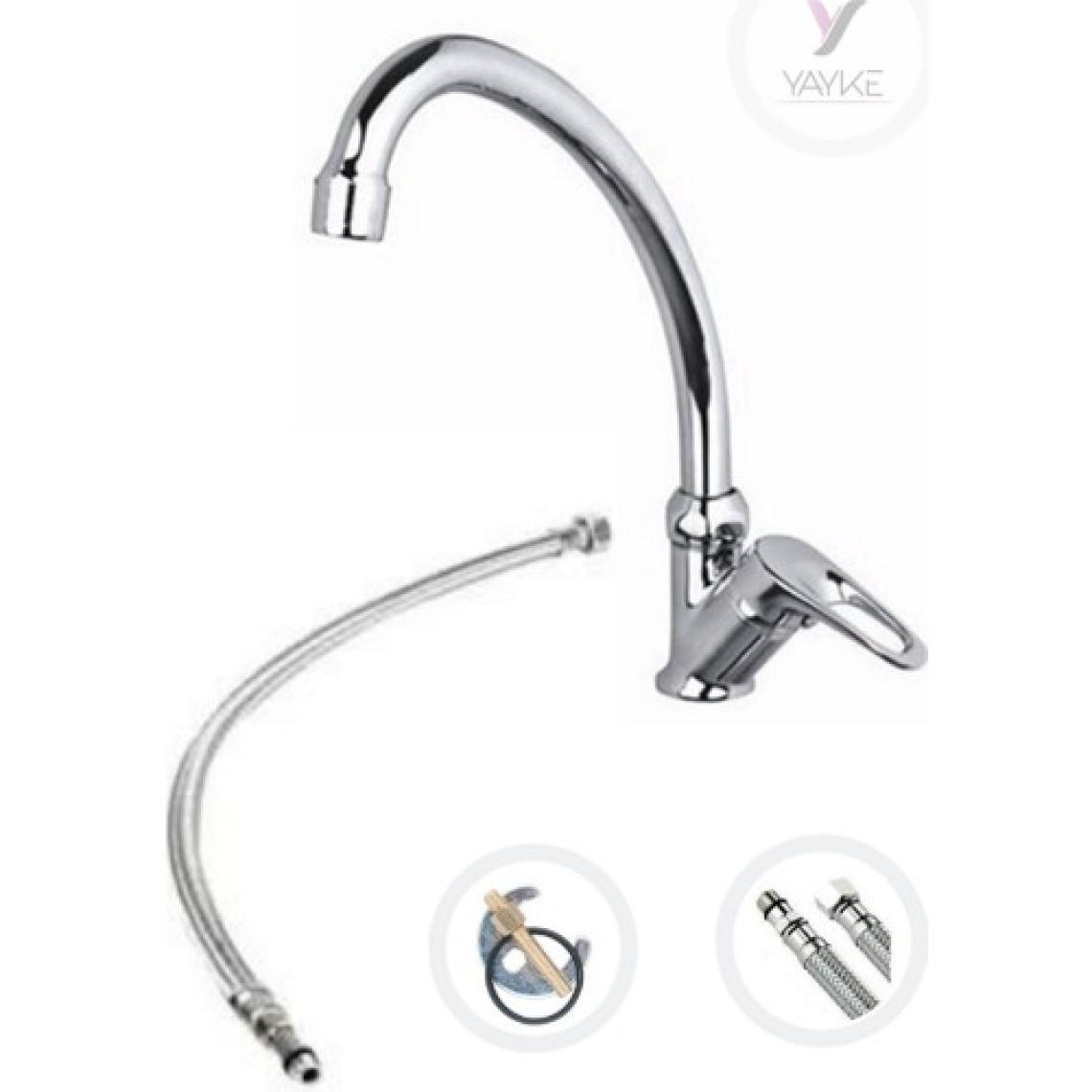 Yayke Mermerden Tekli Mix Tezgahüstü Tek Su Çıkışlı Lavabo Bataryası