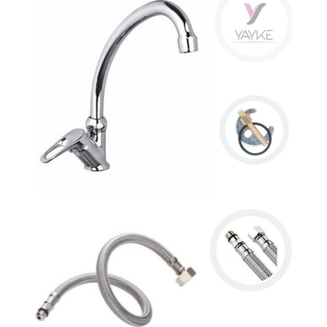 Yayke Mermerden Tekli Mix Tezgahüstü Tek Su Çıkışlı Lavabo Bataryası