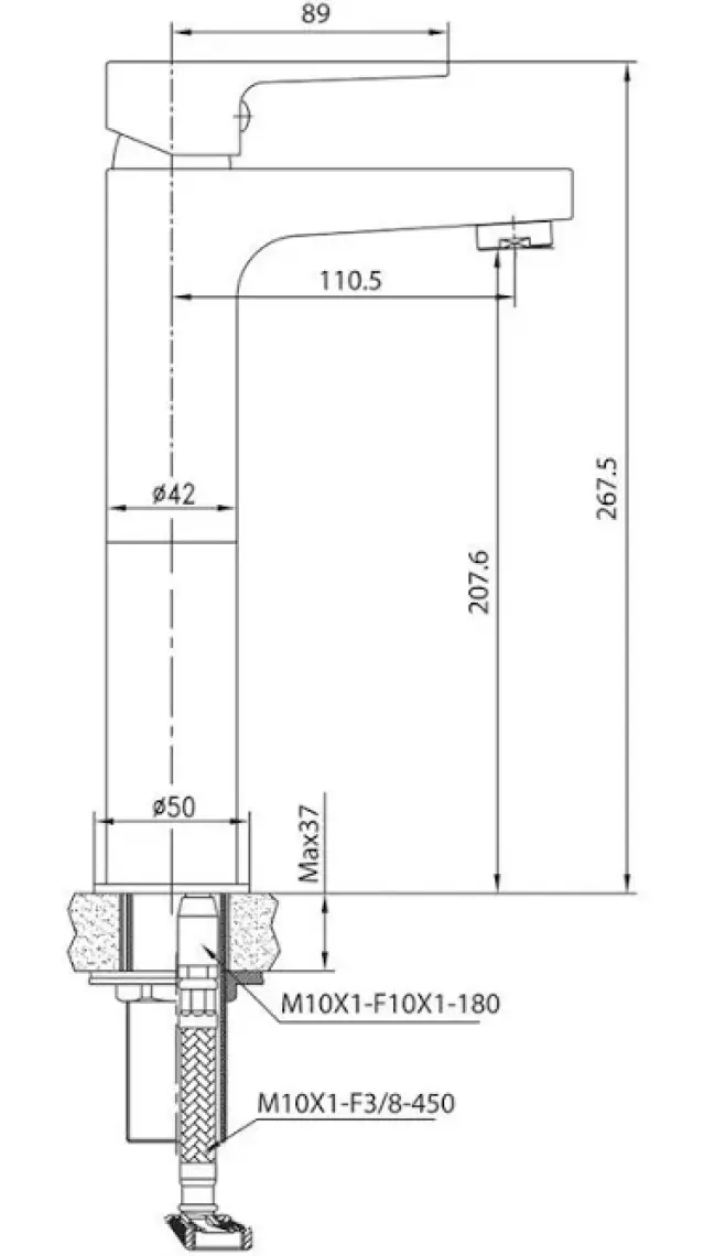 Creavit Sr6500 Sharp Uzun Lavabo Bataryası Krom