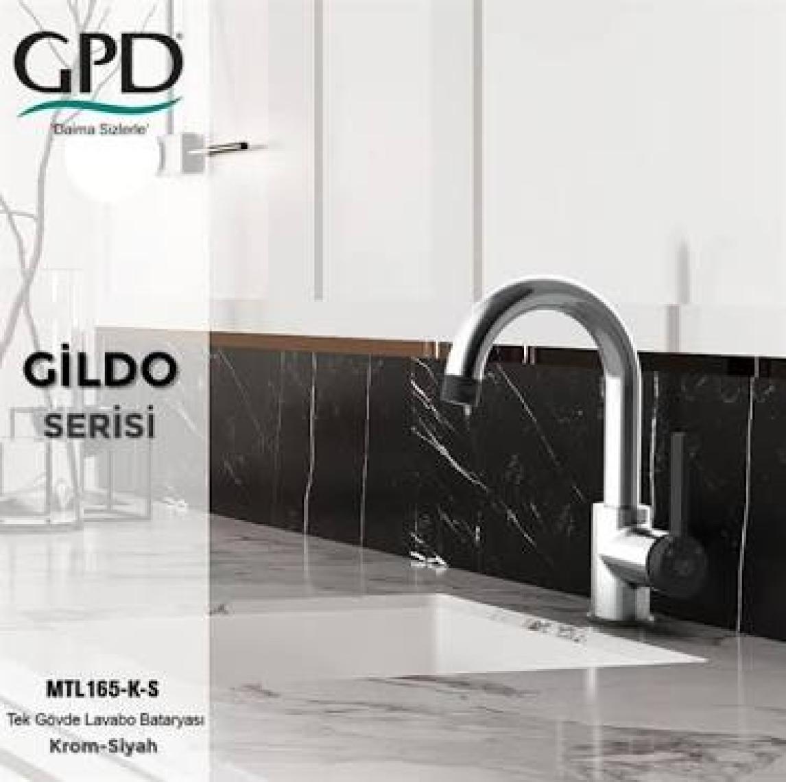 Gpd Gildo MTL165-S Tek Gövde Lavabo Bataryası Siyah
