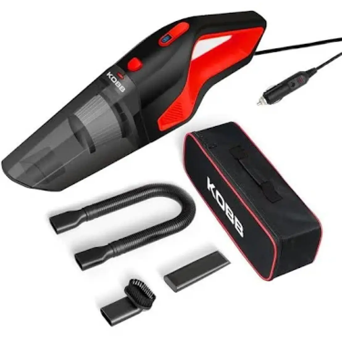 Kobb KBV12 12VOLT/120WATT Araç Süpürgesi + 5 Parça Aksesuar Seti + Taşıma Çantası