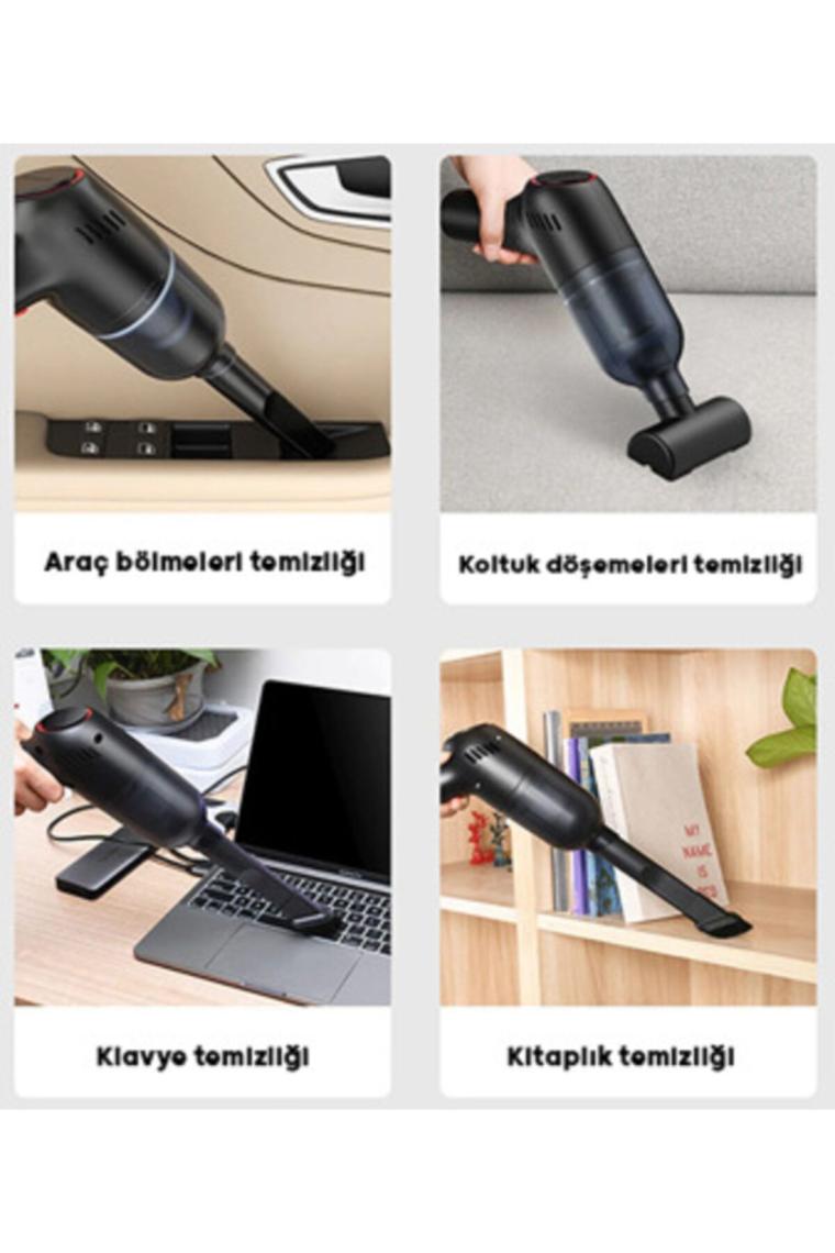 Ezere Kuru ve Islak Kullanım Için Mini Kablosuz Araç Süpürgesi
