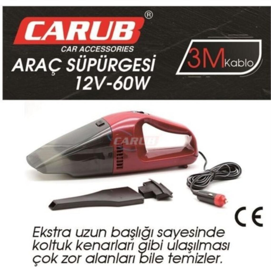 Carub Çakmaklık Girişli Oto Temizleyici Araç Süpürgesi 12V Ultra Çekim