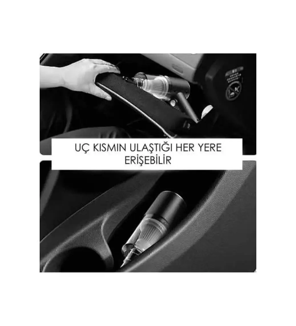 Hasuba Mini Vakumlu Araç Süpürgesi El Süpürgesi Şarjlı Çok Fonksiyonlu