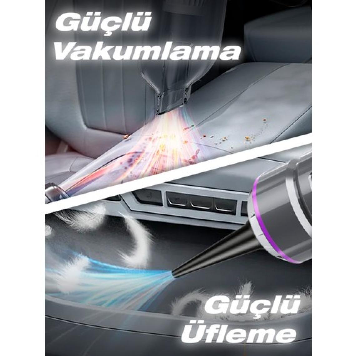 Auhma AHV-01 Kablosuz Güçlü Araç Süpürgesi ve Hava Üfleyici | 16000PA Vakum Gücü | 3 Kademeli Hız | 9 Parça Aksesuar