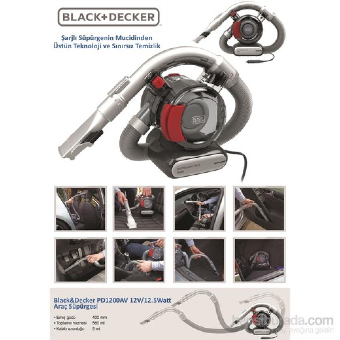 Black&Decker PD1200AV 12V/12.5Watt Araç Süpürgesi