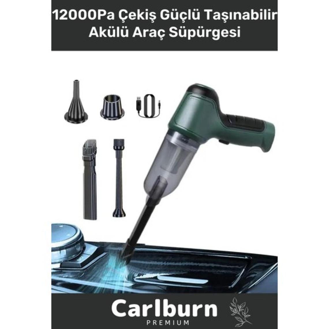 Carlburn Premium 12000Pa Çekiş 2000Mah Pil Otomatik Aydınlatma Taşınabilir Akülü Araç Süpürgesi