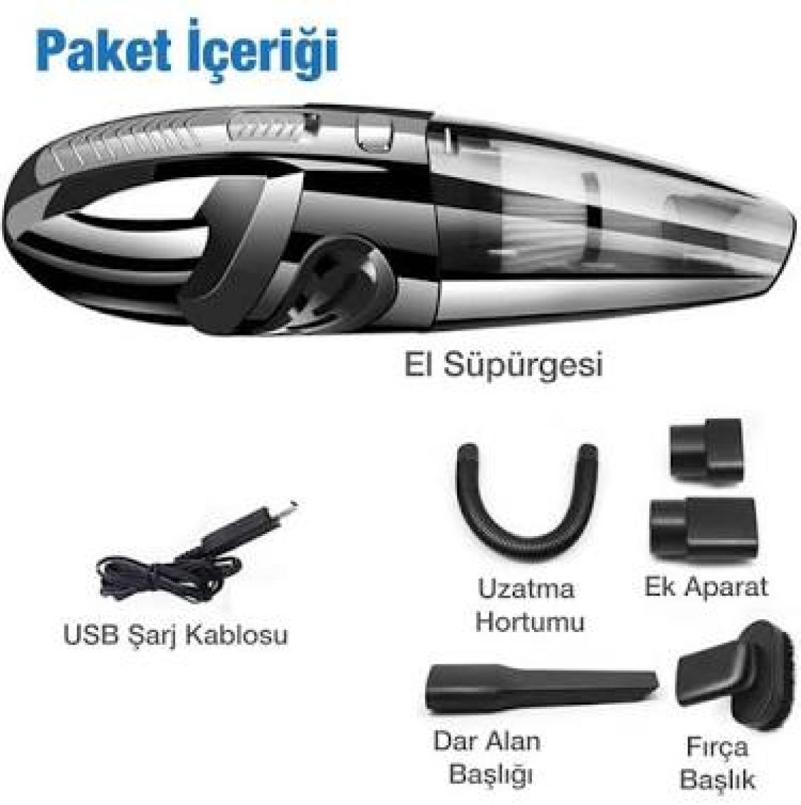 Ally R-6053 Kablosuz Güçlü El Araç-Ev Süpürgesi Kuru Islak 29000-31000RPM AL-32530