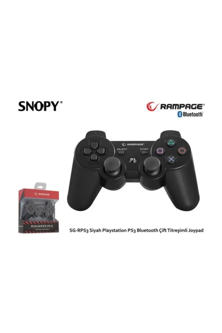 Snopy Rampage Sg-Rps3 Siyah Play-Station Ps3 Bluetooth Çift Titreşimli Joypad