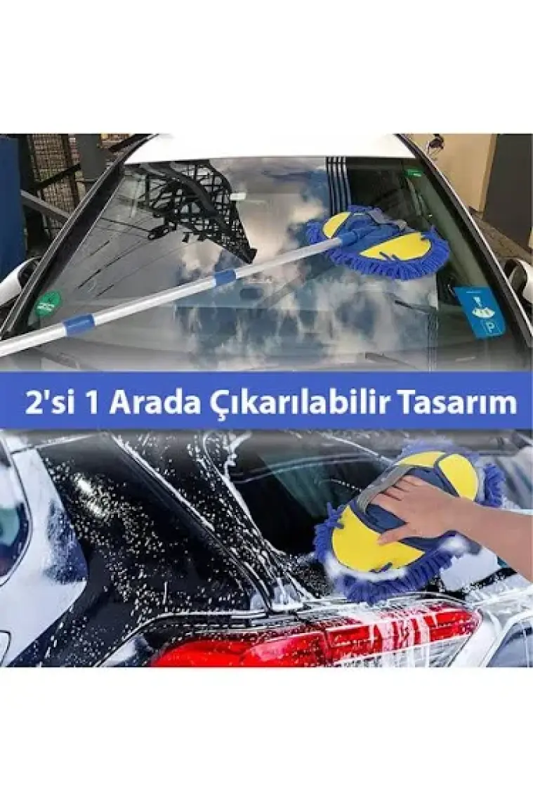 Ally Mikrofiber Dönebilen Püsküllü Araba Yıkama ve Temizleme Fırçası