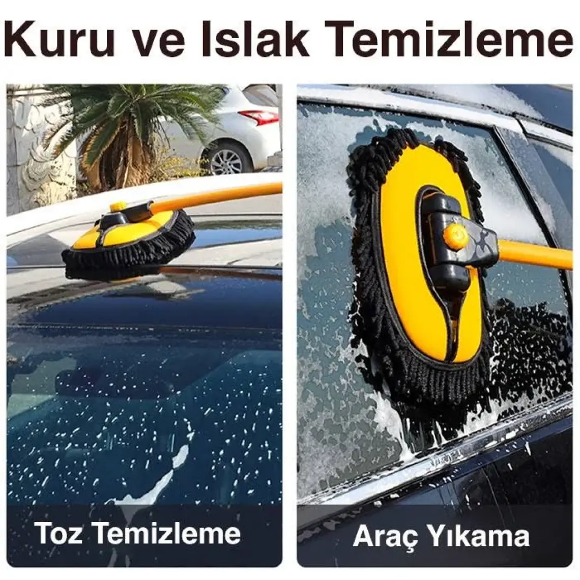 Ezere LS-426 Teleskopik Araç Temizleme Fırçası Oto Yıkama Paspası