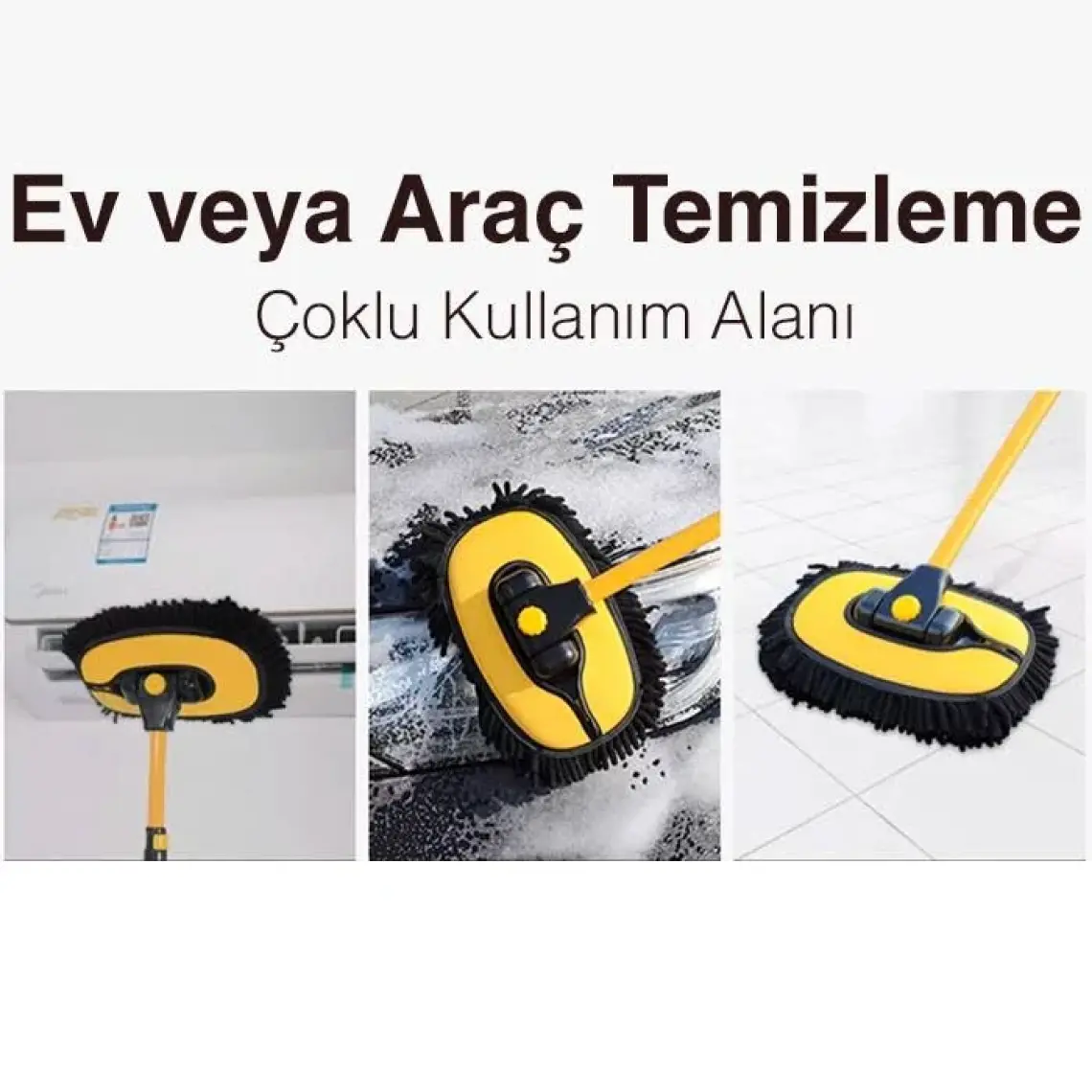 Ezere LS-426 Teleskopik Araç Temizleme Fırçası Oto Yıkama Paspası