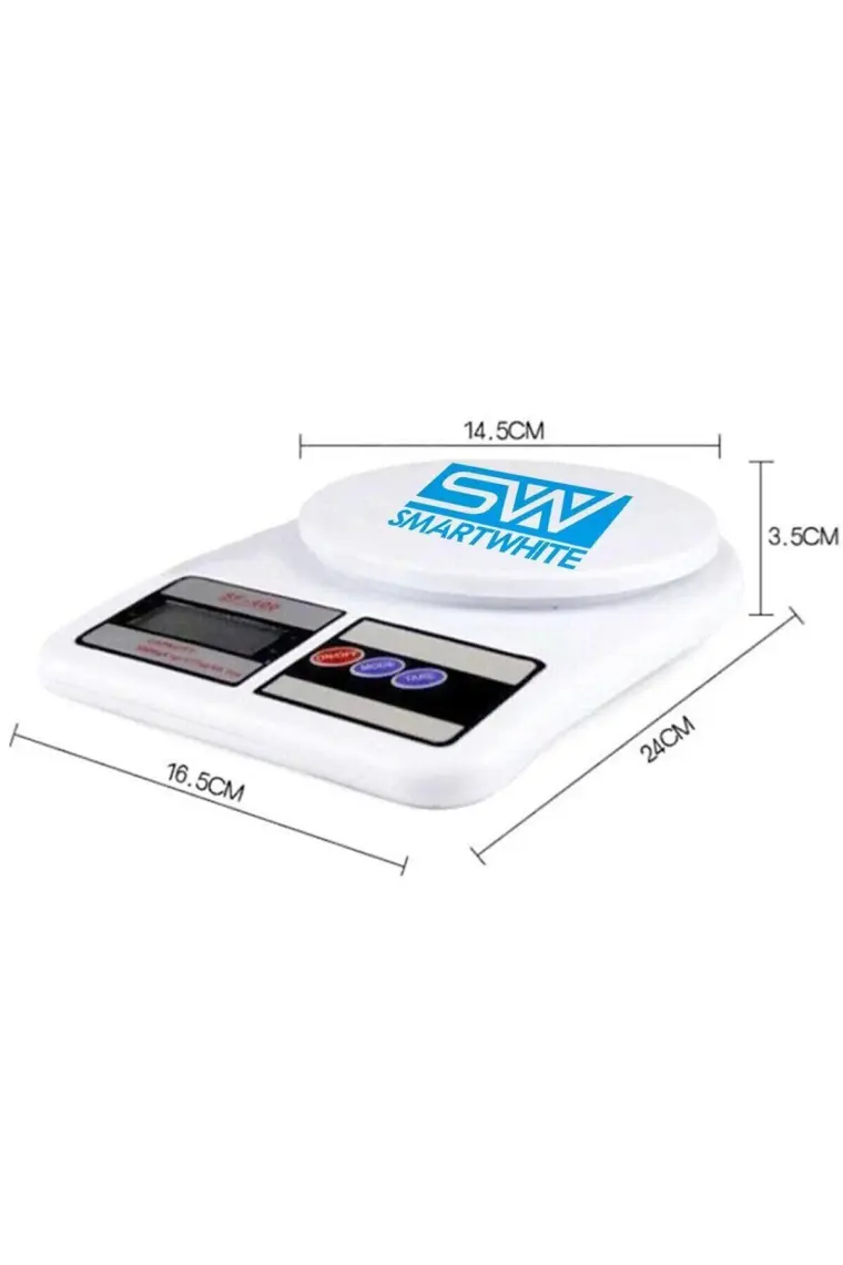 Smart White Dijital Hassas Mutfak Tartısı - Mutfak Terazisi-Hassas Ölçüm 10 kg