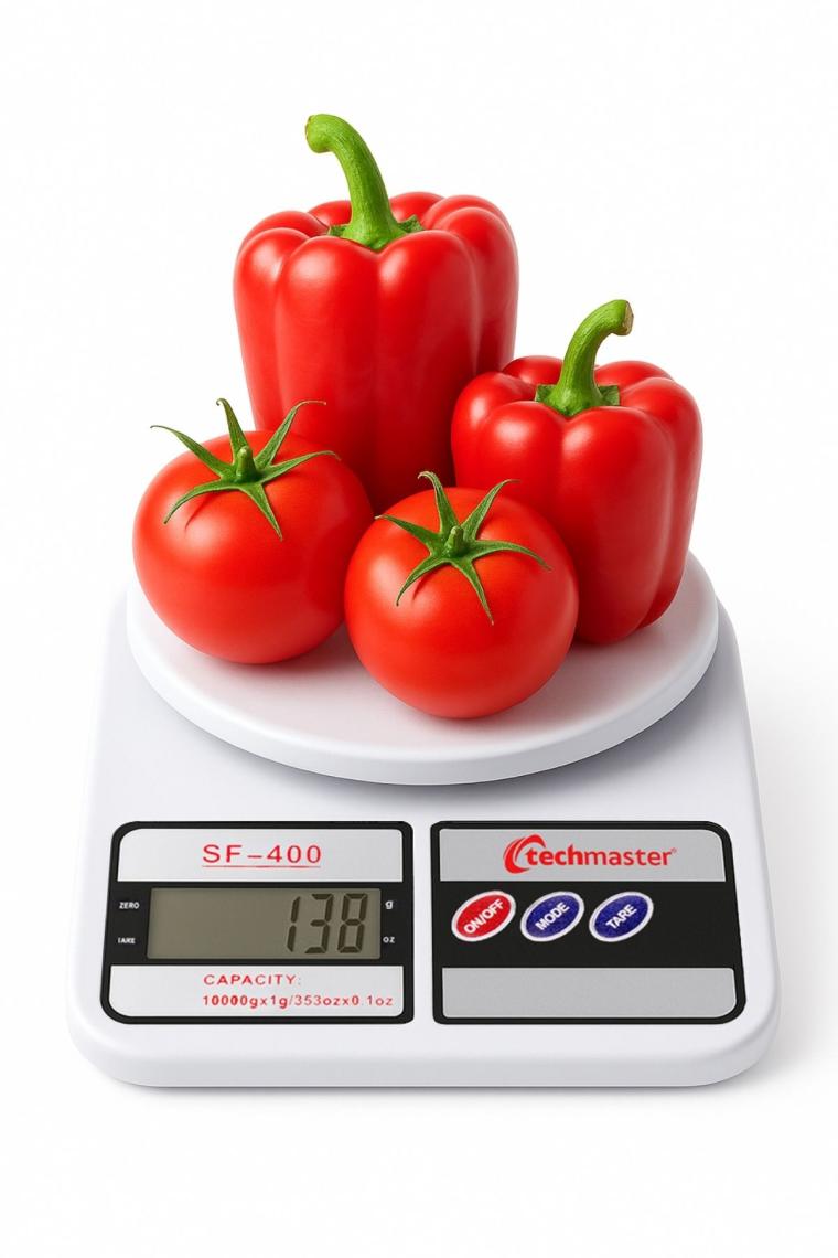 Tme Techmaster Dijital Hassas 10 kg Mutfak Terazisi Tartısı LCD Ekranlı