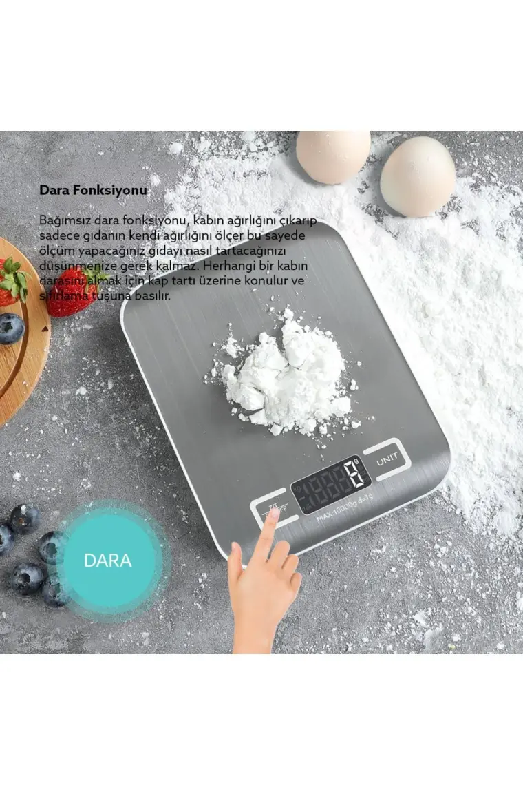 RossClean Assistant LED Ekranlı Hassas Dijital Mutfak Tartısı 10KG-1GR