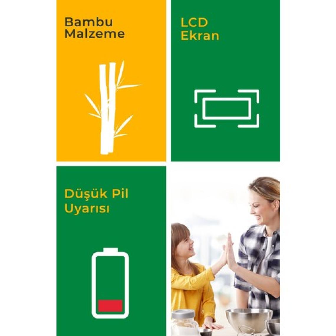 Medisana 48430 Antibakteriyel Bambu Mutfak Baskülü