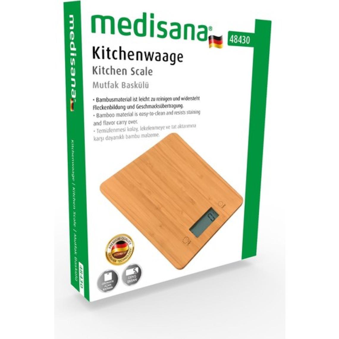 Medisana 48430 Antibakteriyel Bambu Mutfak Baskülü