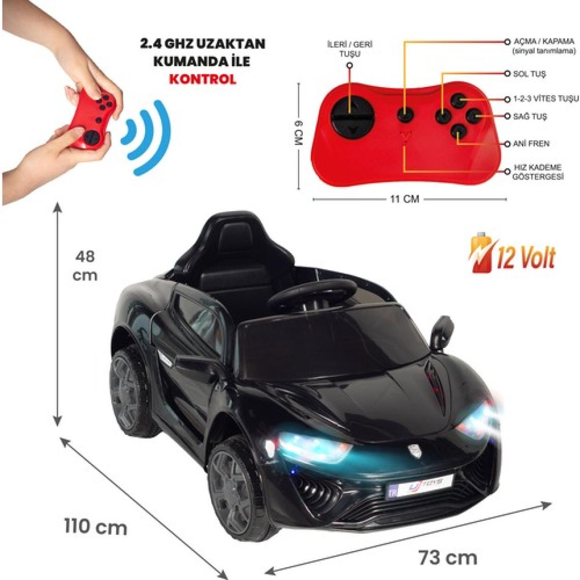 Uj Toys Jagor Akülü Araba 12V-SIYAH