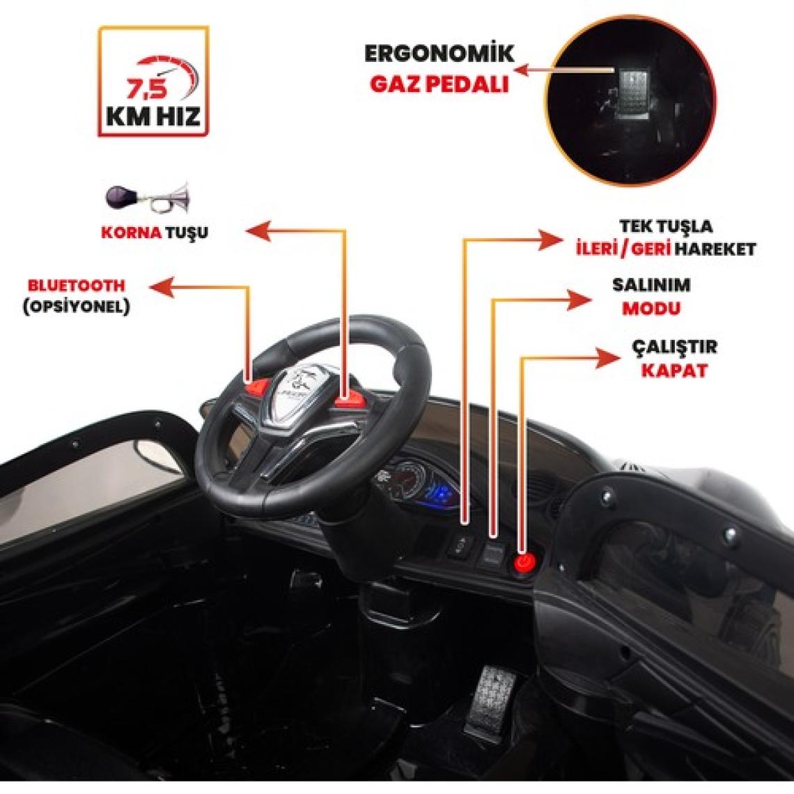 Uj Toys Jagor Akülü Araba 12V-SIYAH