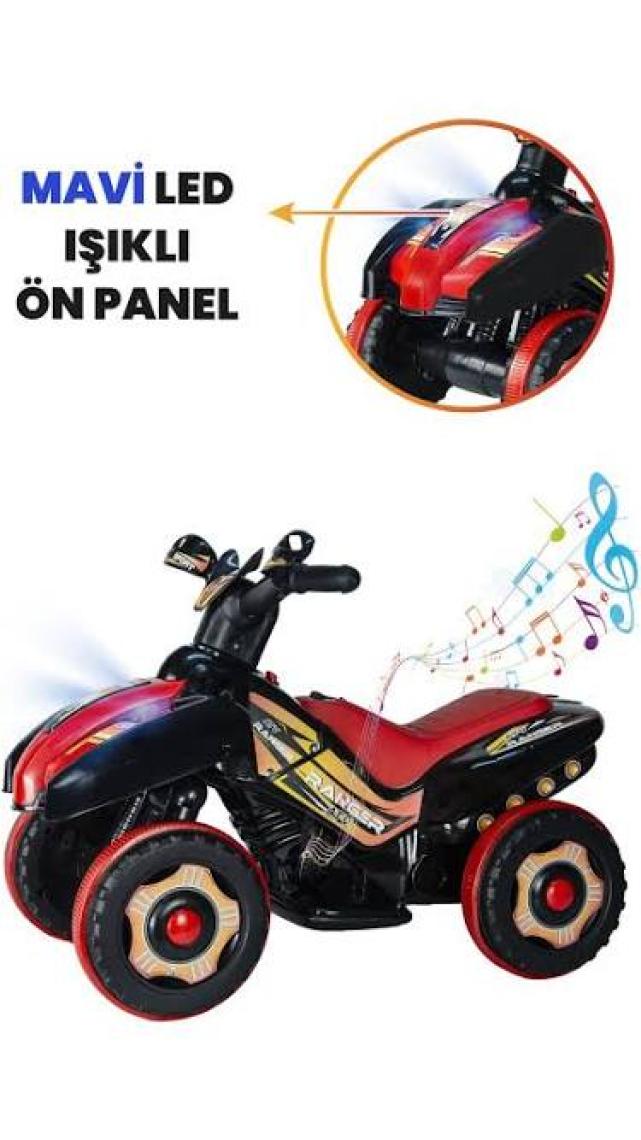 Uj Toys 6V Akülü Atv Ranger Siyah