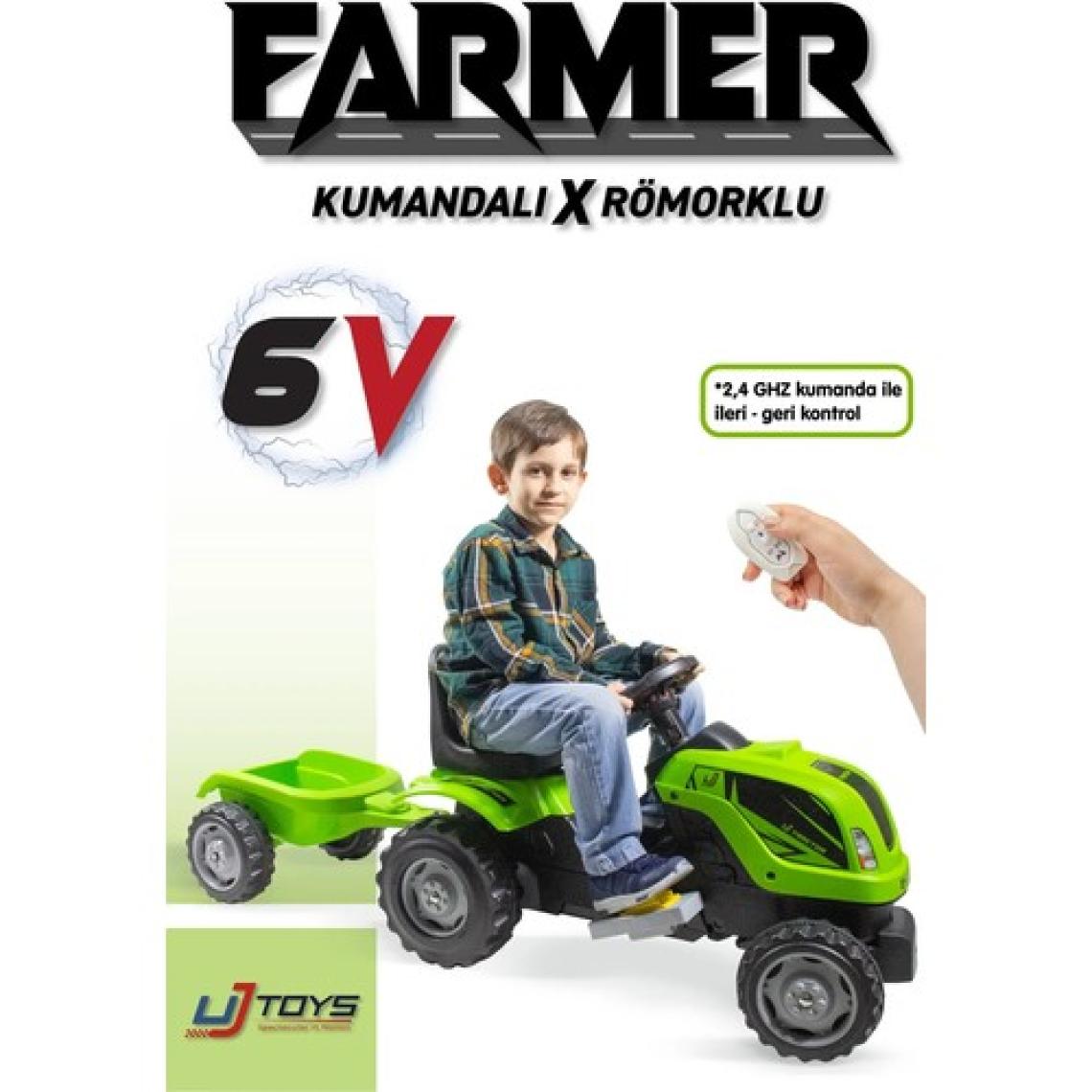 Uj Toys Römorklu Akülü Traktör Uzaktan Kumandalı