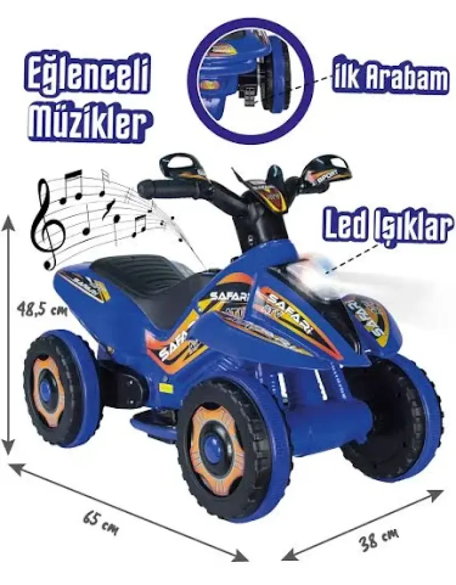 UJ Toys Müzikli ve LED Işıklı Safari Akülü Atv 6V-PEMBE