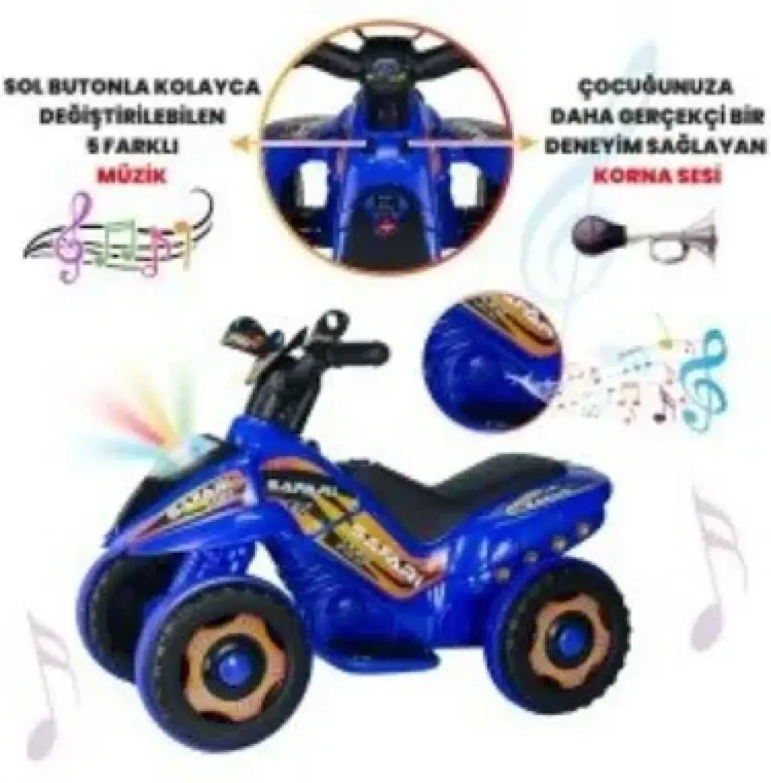 UJ Toys Müzikli ve LED Işıklı Safari Akülü Atv 6V-PEMBE