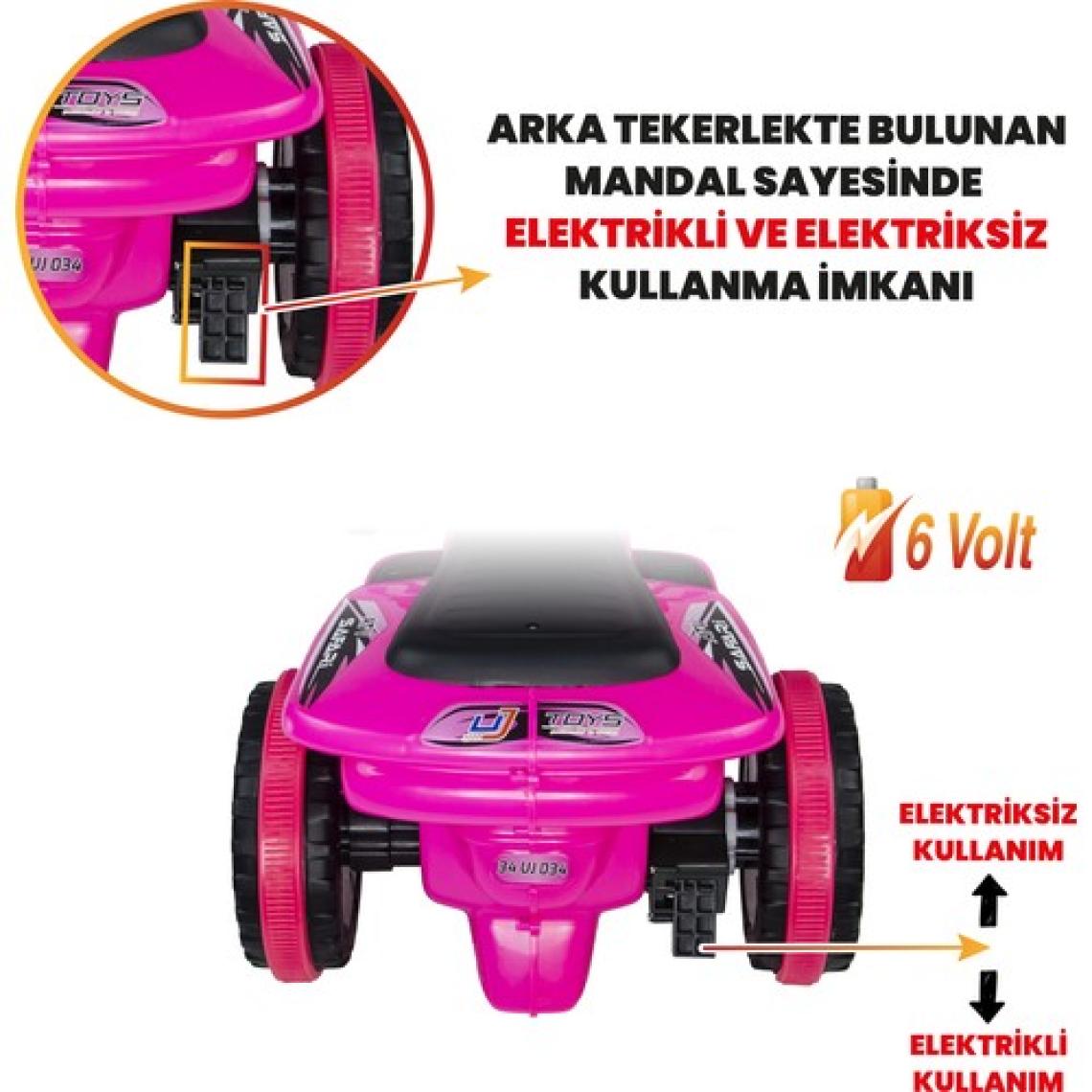 Uj Toys 6V Akülü Atv Pembe